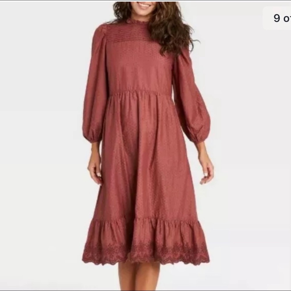 Universal Thread Ruffle Dress w/ Balloon Sleeves